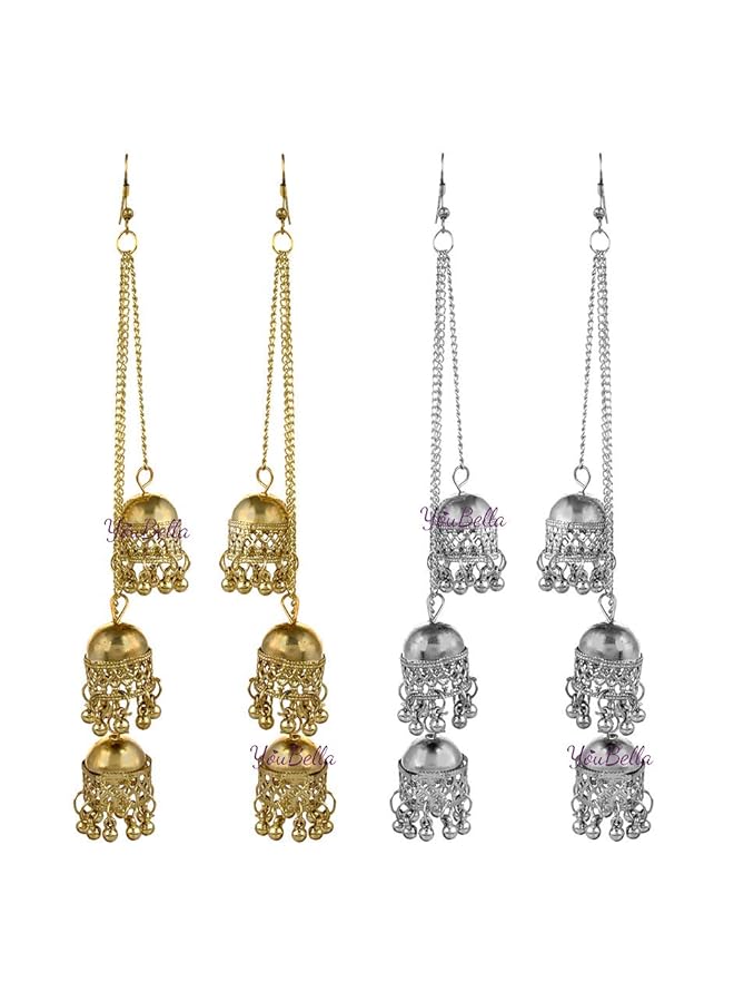 YouBella Gold Plated Stylish Jewelery Earrings Combo Of Two Afghani Jhumka Fancy Partywear Earrings For Girl'S And Women'S - Image 1