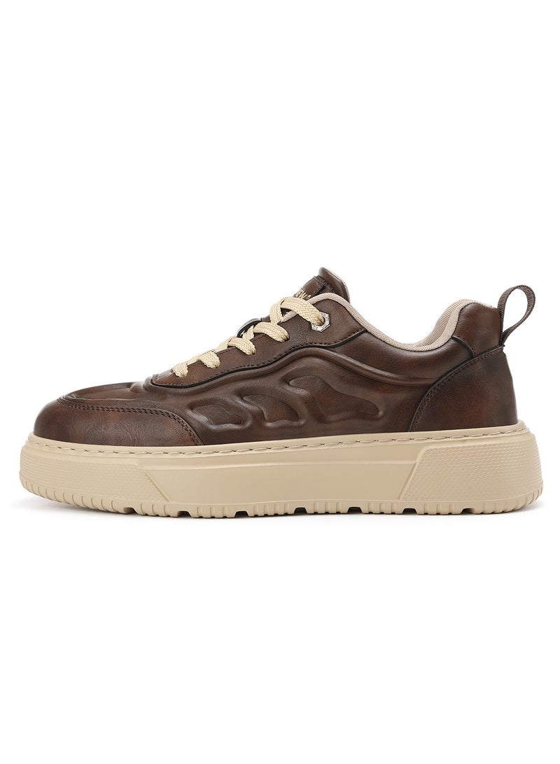 Sky View SKY VIEW Men's Fashion Shoes Ultrafine Fiber Vamp Casual Shoes For Men Non Slip Lace Up Chunky Sneakers Cushioned And Lightweight Low Top Walking Shoes  - Image 2