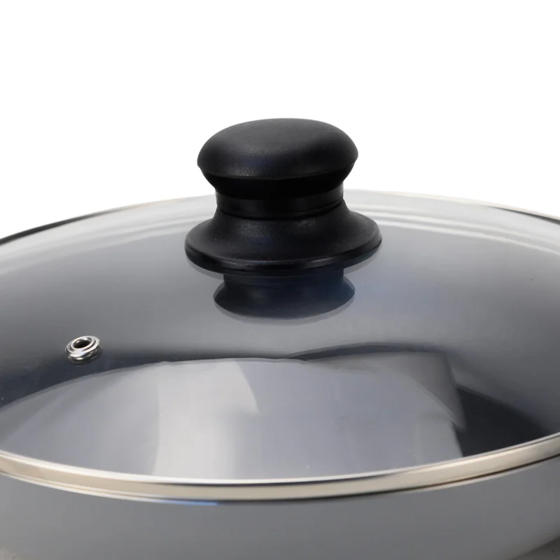 Wilson 20 Wilson Non Stick Fry Pan with Glass Lid 20cm, Grey, Aluminium Cooking Pan, Induction & Gas Compatible, Scratch Resistant Coating, Cool Touch Handle, Easy Clean Kitchen Cookware  | Best Price UAE