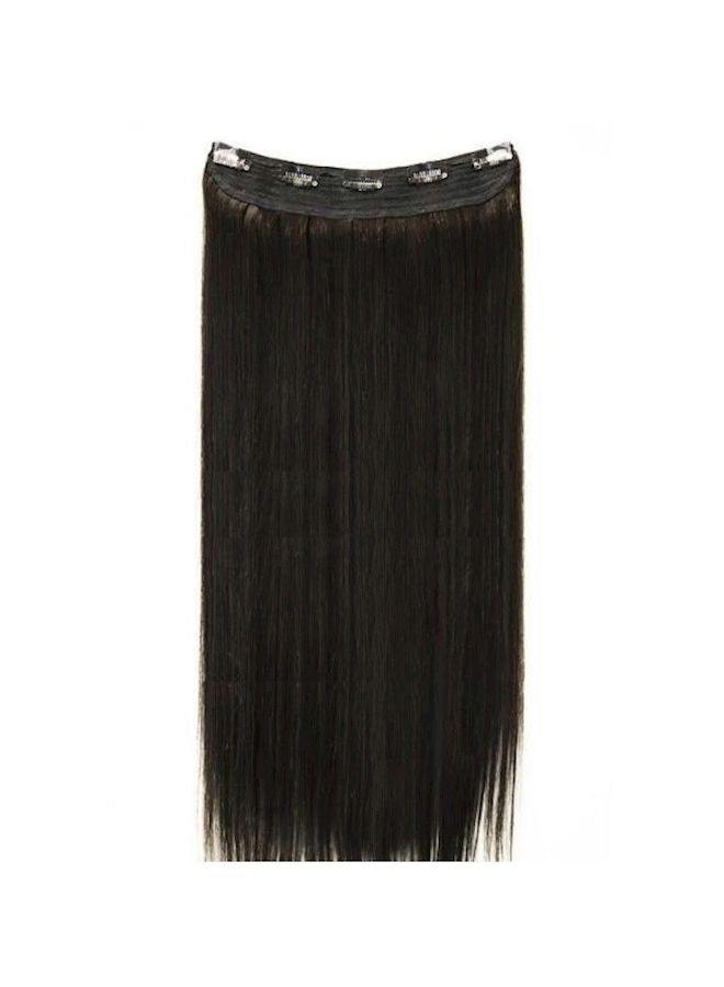 NIBEMINENT Straight Remy Clipin Human Hair Extensions Black 24inch - Image 1