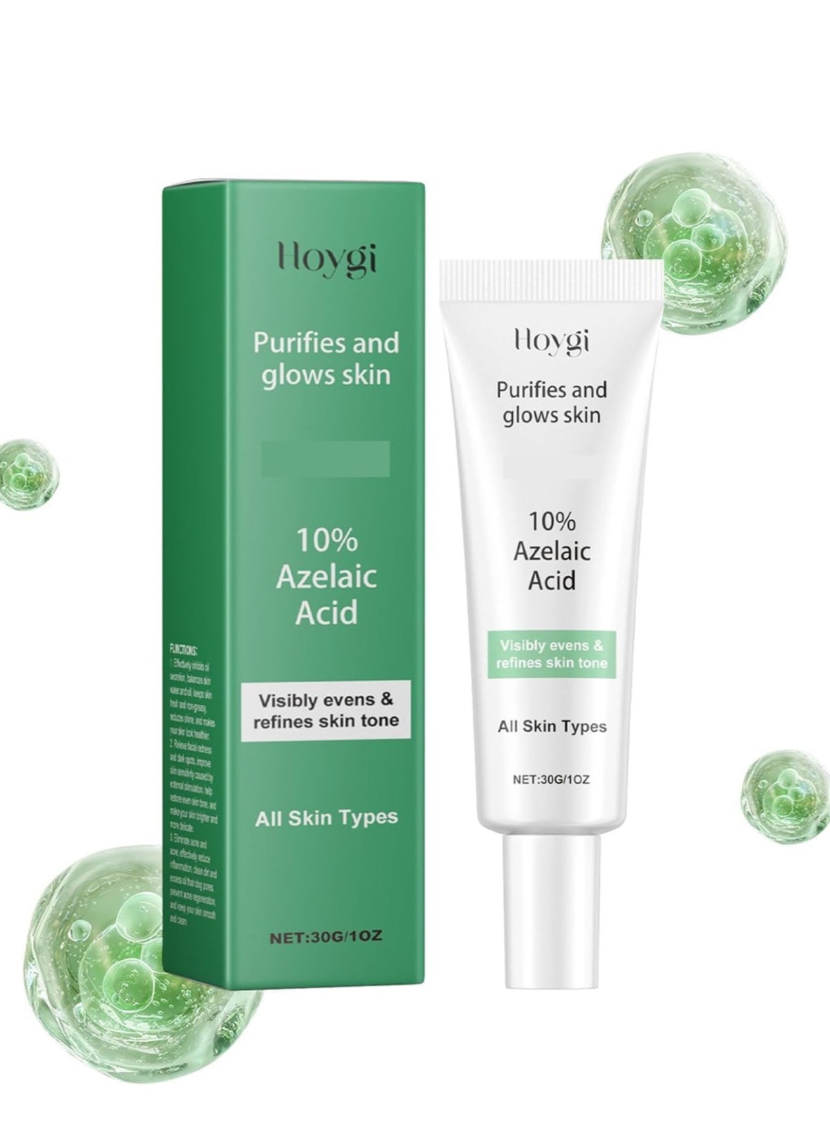 Hoygi Azelaic Acid 10% Facial Serum, Acne and Redness Relief Cream
