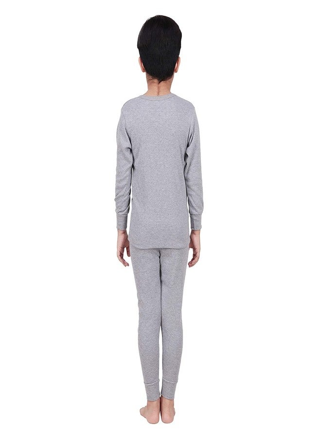 Hivata Fancy Kids Thermal Top and Pyjama Set, Full Sleeves Kids Inner Wear Set, Kids Winter Wear Set, Kids Body Warmer Set, Boys Thermal Inner Wear Set Assorted (May Be Colour) (2-3 Years) Grey - Image 2