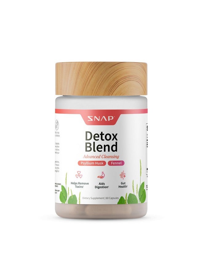SNAP SUPPLEMENTS Snap Supplements Detox Cleanse Capsules - Advanced Blend for Full Body Detox & Cleanse, Flush Out Toxins, Improve Digestion & Gut Health, Cleanse and Detox, Licorice & Ginger Root (60 Capsules)  - Image 1