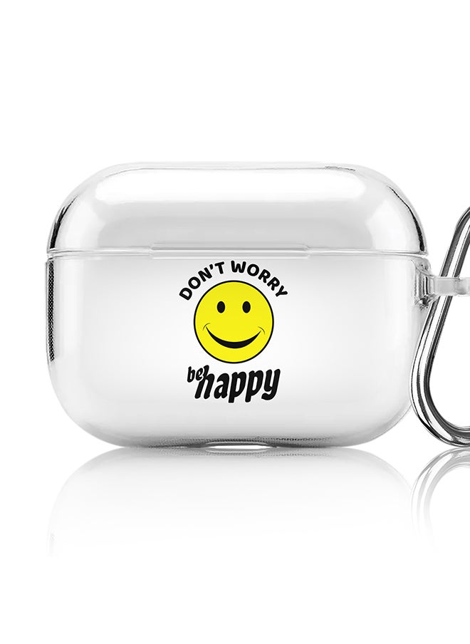 Stylizedd - Classic Clear printed Case for Apple AirPods Pro 2nd Generation Thin Transparent Cover [Designed for Apple AirPods Pro 2nd Generation] - Don't worry be happy - Image 1