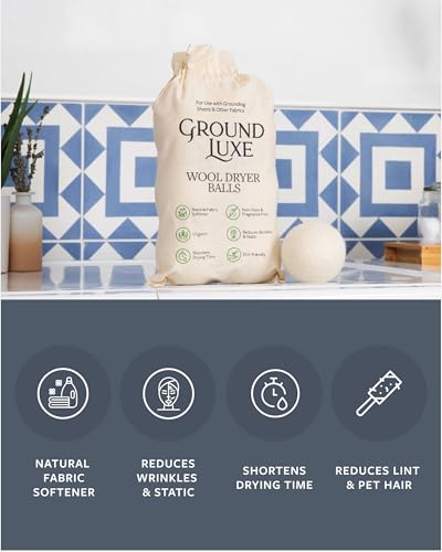GroundLuxe Premium New Zealand Wool Dryer Balls 6Pack 100 Organic HandFelted Reusable Reduce Drying Time Natural Fabric Softening Wrinkle Static Reduction - Image 5