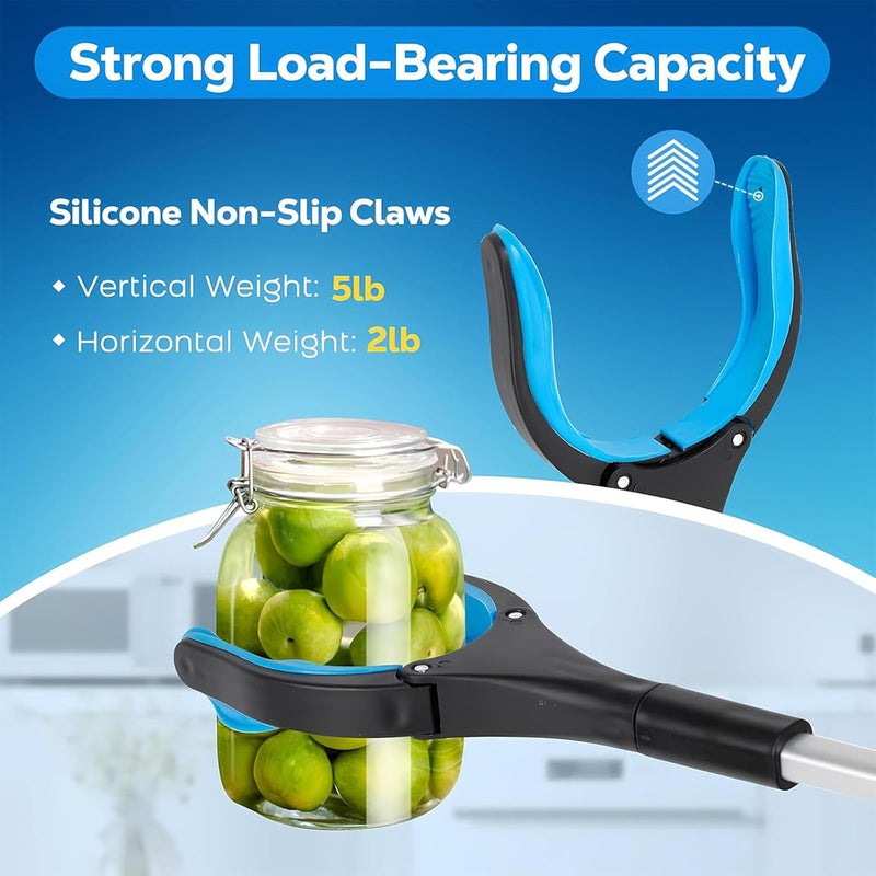 SYTONGTONG 32” Grabber Reacher Tool, Foldable Gripper and Reaching Tool with Rotating Jaw, Strong Magnet Grabber Reacher for Elderly, Lightweight Extra Long Handy for Trash, Use with Wheelchair (Blue) - Image 2