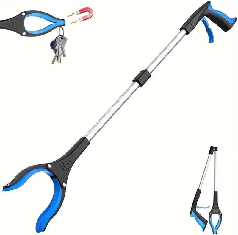 SYTONGTONG 32” Grabber Reacher Tool, Foldable Gripper and Reaching Tool with Rotating Jaw, Strong Magnet Grabber Reacher for Elderly, Lightweight Extra Long Handy for Trash, Use with Wheelchair (Blue) - Image 1