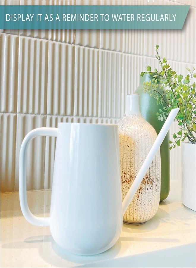 LOOPSEED Metal Watering Can for Indoor Houseplants Outdoor Garden Long Sprout Water Can for Succulents Herb Bonsai Modern Garden Tool 33.8oz/1000ml (Brilliant White) - Image 2
