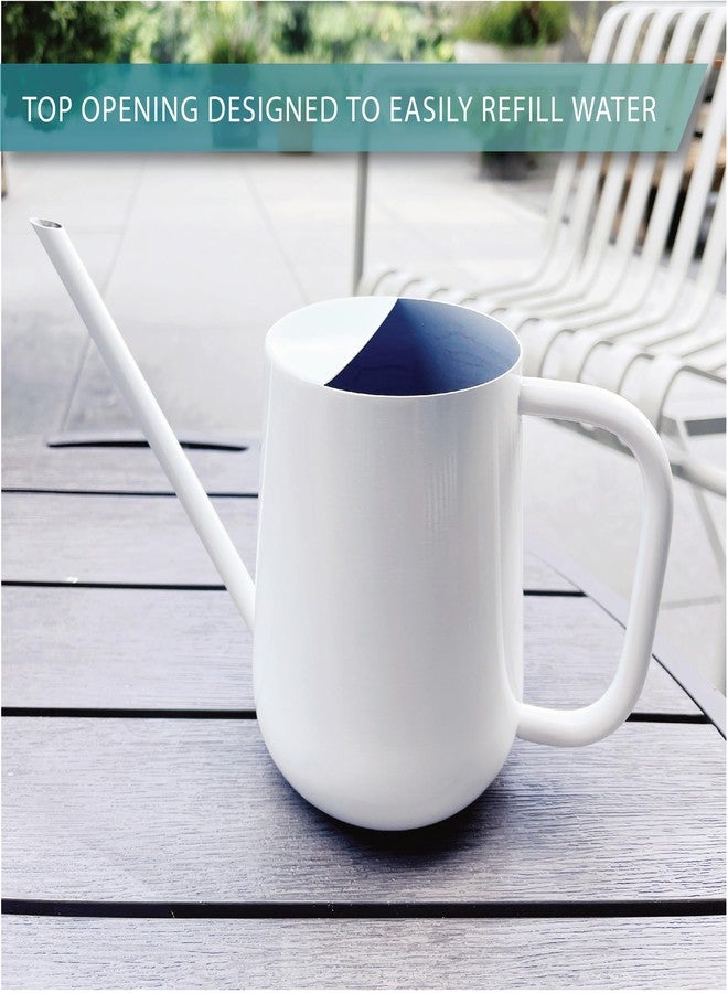 LOOPSEED Metal Watering Can for Indoor Houseplants Outdoor Garden Long Sprout Water Can for Succulents Herb Bonsai Modern Garden Tool 33.8oz/1000ml (Brilliant White) - Image 5