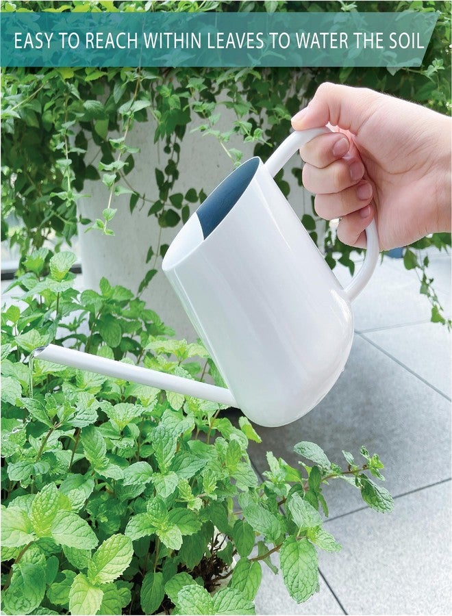 LOOPSEED Metal Watering Can for Indoor Houseplants Outdoor Garden Long Sprout Water Can for Succulents Herb Bonsai Modern Garden Tool 33.8oz/1000ml (Brilliant White) - Image 3
