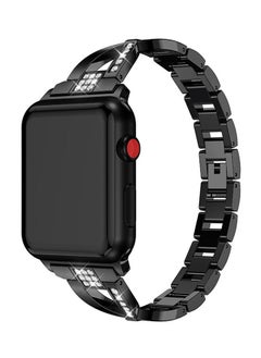 NIBEMINENT Replacement Bling Strap X-Link For Apple Watch Nike+/Series 1/2/3/Sport 42mm Black  - Image 5