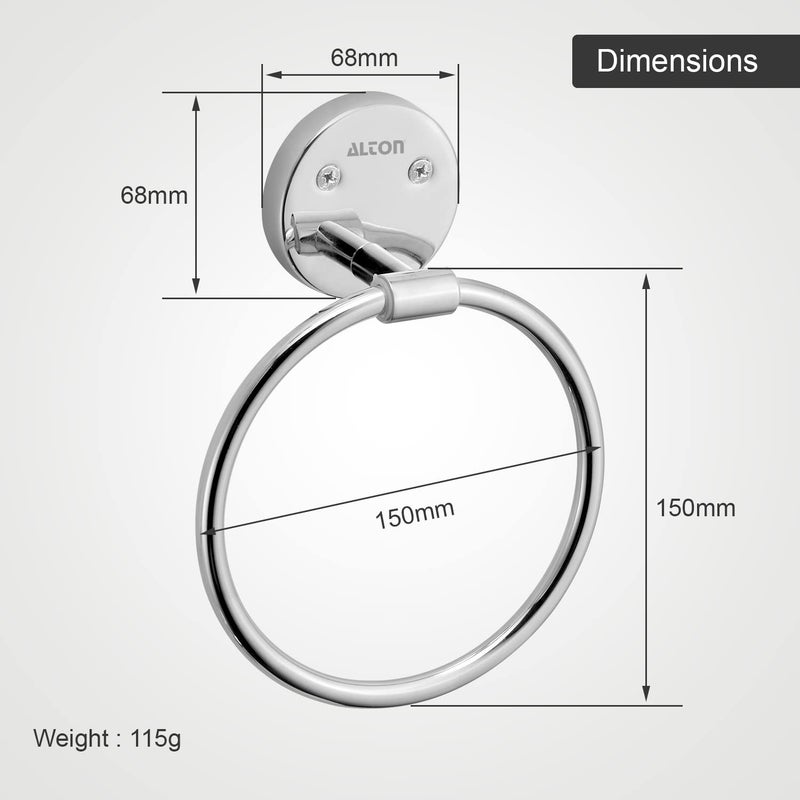 Alton ALTON BTA30100, Stainless Steel, Towel Ring/Napkin Ring/Napkin Holder/Towel Hanger/Bathroom Accessories (Chrome)  - Image 2