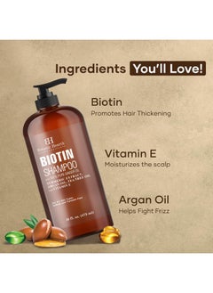 Botanic Hearth BOTANIC HEARTH Biotin Shampoo - 16 fl oz - Promotes Thicker, Fuller Hair - Hydrating & Nourishing Formula for Stronger Hair Growth - Sulfate-Free, Paraben-Free, Safe for All Hair Types  - Image 3
