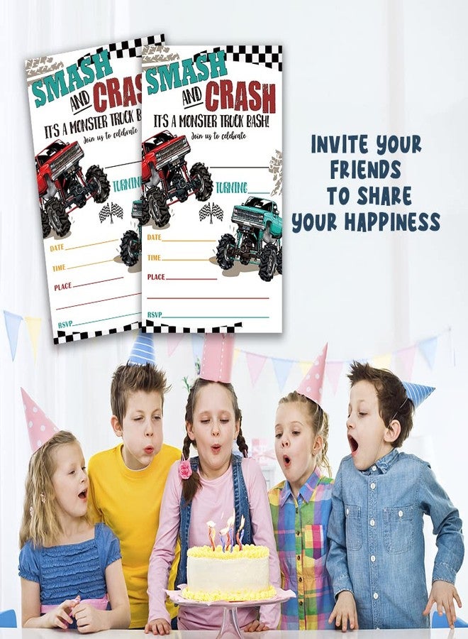 Grace Yonks Smash And Crash Invitation, Truck Birthday Invites, 20 Invitations and Envelopes, Birthday party Invitations, Birthday Party Supplies.(090) - Image 5