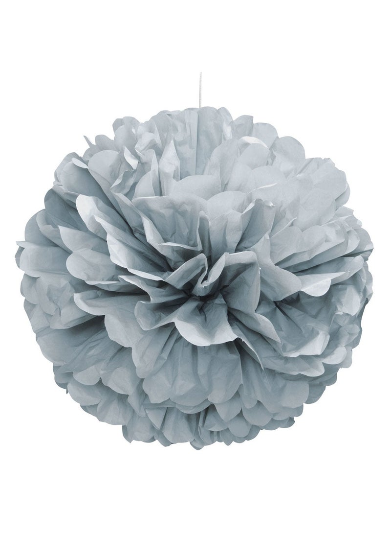 Unique Pom Pom Decoration Silver Paper 40cm Hanging