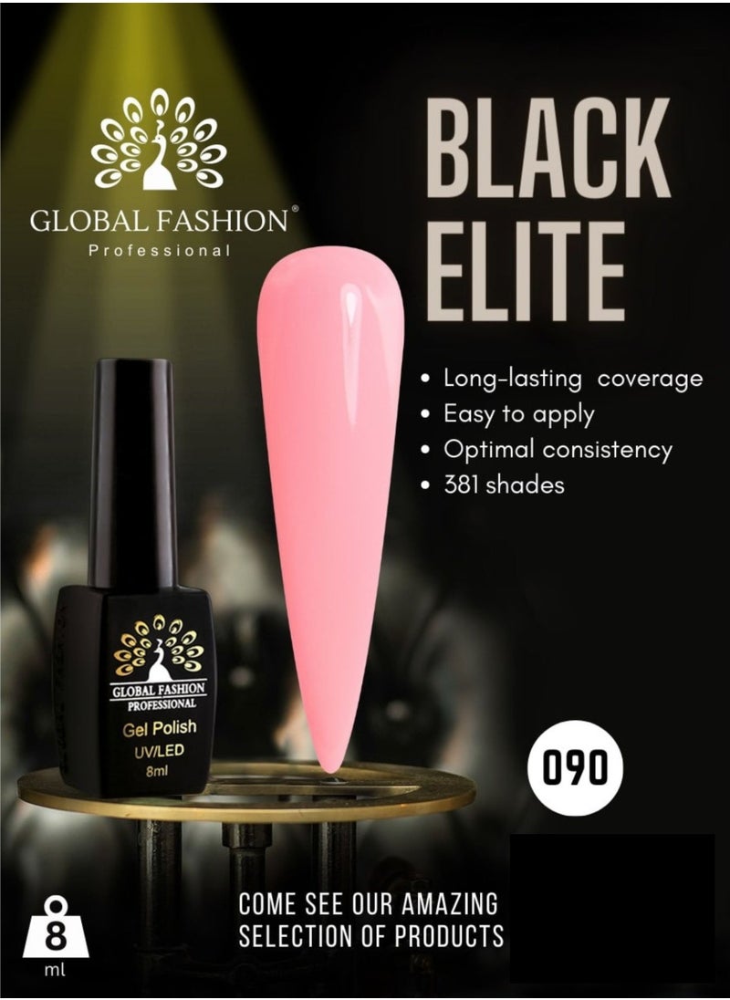 GLOBAL FASHION - Global Fashion Black Elite Gel Polish | 132 Colors of Long-Lasting Elegance - 8ml | 090 - Image 1