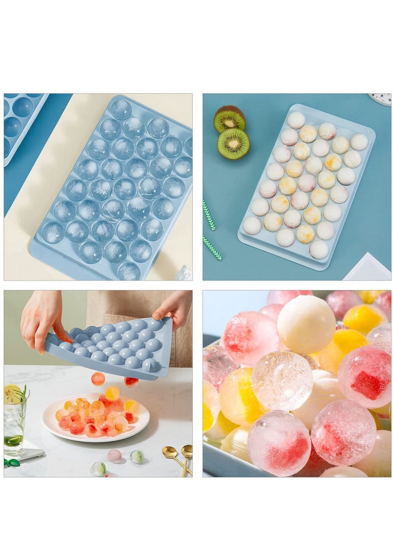 MIXDE Ice Cube Tray, Round Ice Cube Trays for Freezer with Lid & Bin, 1.2 IN X 99 PCS Sphere Ice Ball Maker Molds Circle Ice Tray for Whiskey Cocktails Drinks (3 Trays 1 Ice Container and Scoop) - Image 2