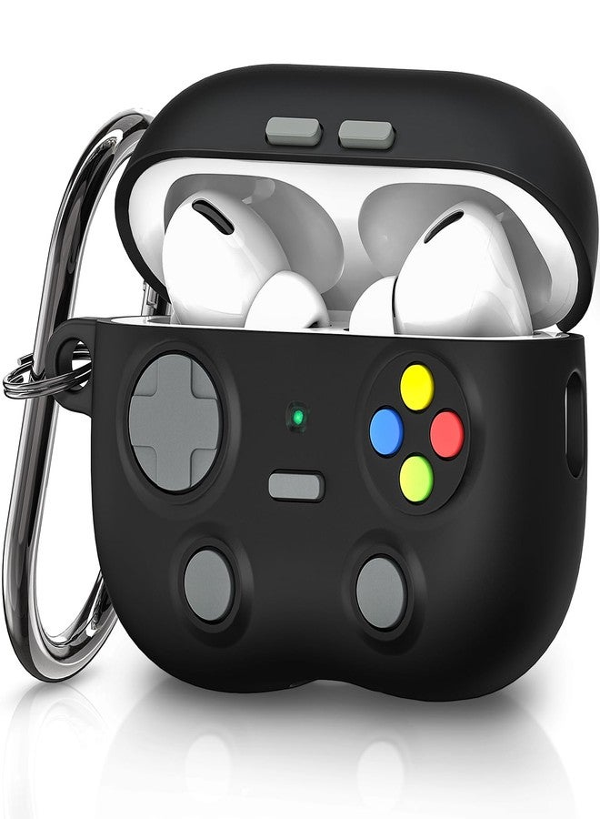 volport Case for Airpods Pro 2nd Generation: Silicone Cover for Apple Air Pods Pro 2 /1st Gen with Keychain, Cool Game Designed Skin for Men Boys Women Girls Kids, Black - Image 1