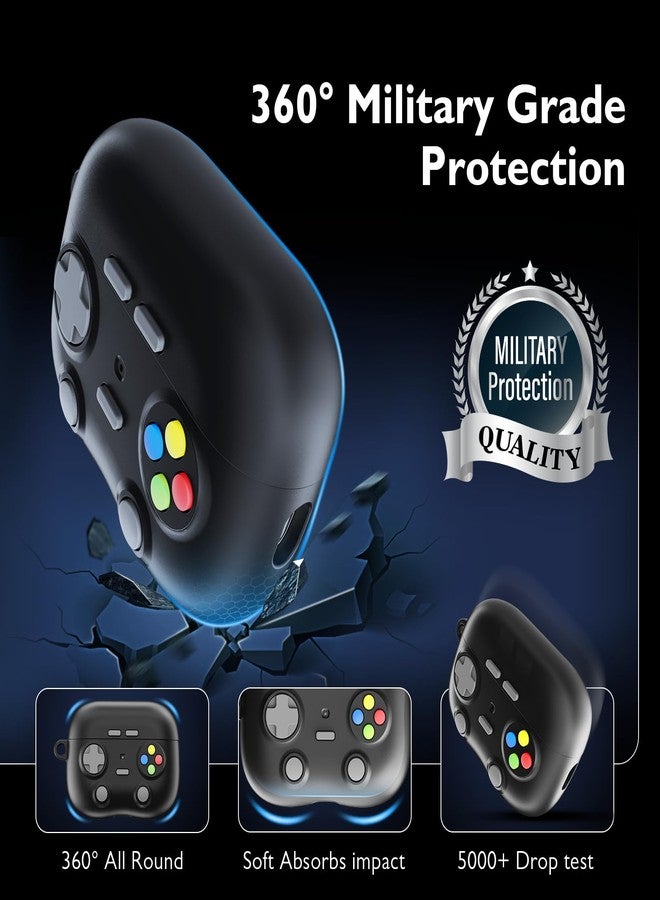 volport Case for Airpods Pro 2nd Generation: Silicone Cover for Apple Air Pods Pro 2 /1st Gen with Keychain, Cool Game Designed Skin for Men Boys Women Girls Kids, Black - Image 3