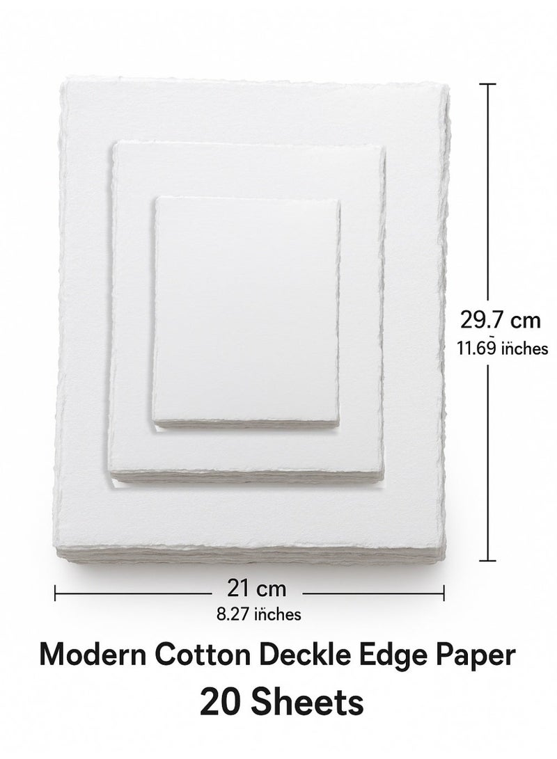 cartogivz Modern Cotton Deckle Edge Paper Machine Made Premium Soft Paper 20 sheets - Image 2