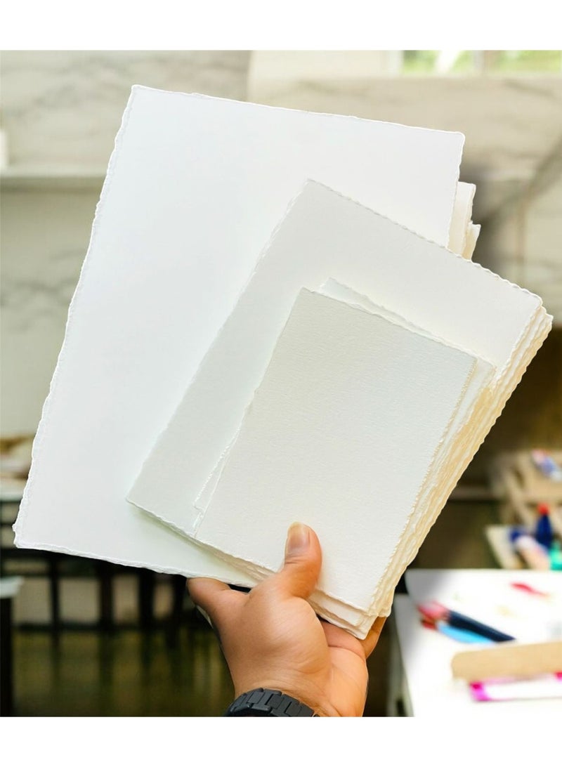 cartogivz Modern Cotton Deckle Edge Paper Machine Made Premium Soft Paper 20 sheets - Image 4