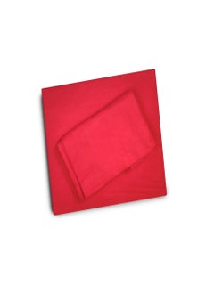 Raymond Raymond Home King Flat Sheet Bedsheet 144 Thread Count Luxirious Mercerised 100% Long Staple Cotton Bedding Solid Pre Shrunk Percale Finish Bed Linen with 2 Pillow Case - Red (274 * 274 CM)  - Image 4
