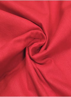 Raymond Raymond Home King Flat Sheet Bedsheet 144 Thread Count Luxirious Mercerised 100% Long Staple Cotton Bedding Solid Pre Shrunk Percale Finish Bed Linen with 2 Pillow Case - Red (274 * 274 CM)  - Image 5