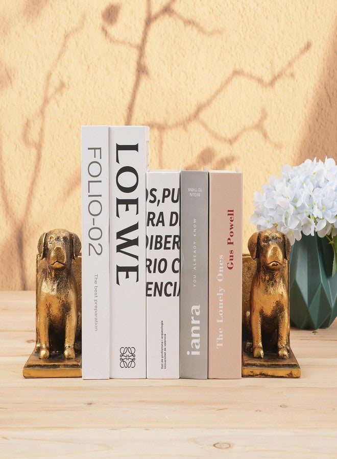 Mervkis Book Ends for Shelves to Hold Books Heavy Duty,Decorative Bookend for Bookshelf Décor,Cute Animal Dog Book Stopper Labrador Retriever Statues for Home, Office Desk Decoration,1pair - Image 4