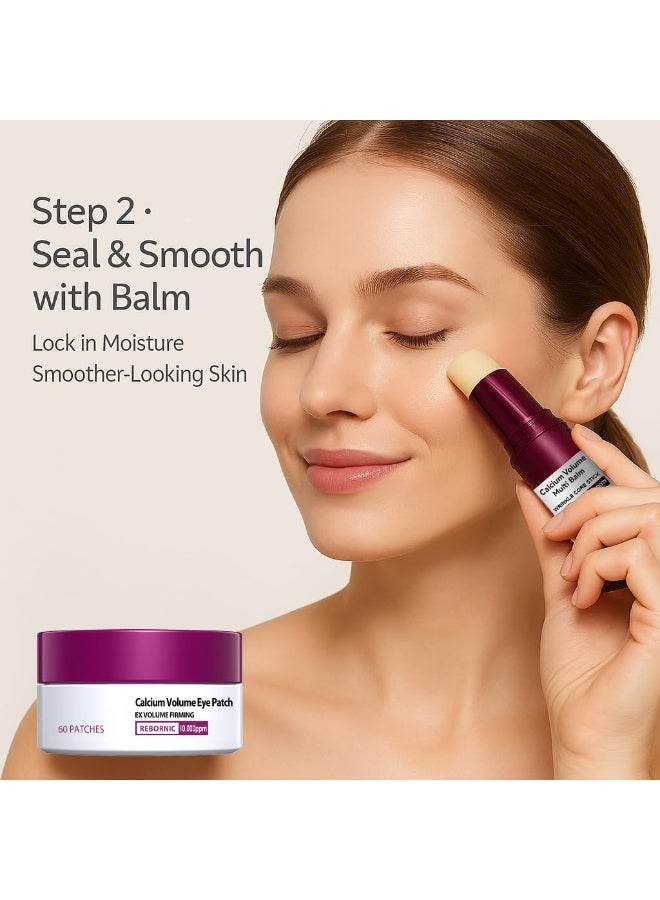 اترجسز العناية بالعين ثنائي - حجم الكالسيوم متعدد عصا البلسم + الهيدروجيل تحت بقع العين 60ea (30 أزواج) ، ترطيب وعلاج العيون المسلسة ، لطيف على الجلد ، صديق للسفر - Image 4