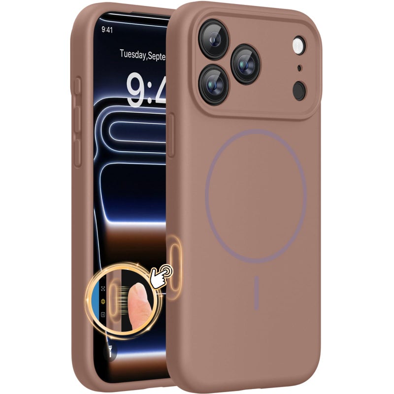 Miracase Magnetic for iPhone 17 Pro Max Case, Compatible with MagSafe, Integrated Silicone Camera Control Cover, 3.0mm Thicken Shockproof Drop Protection Phone Case for 17 ProMax, Chocolate - Image 1