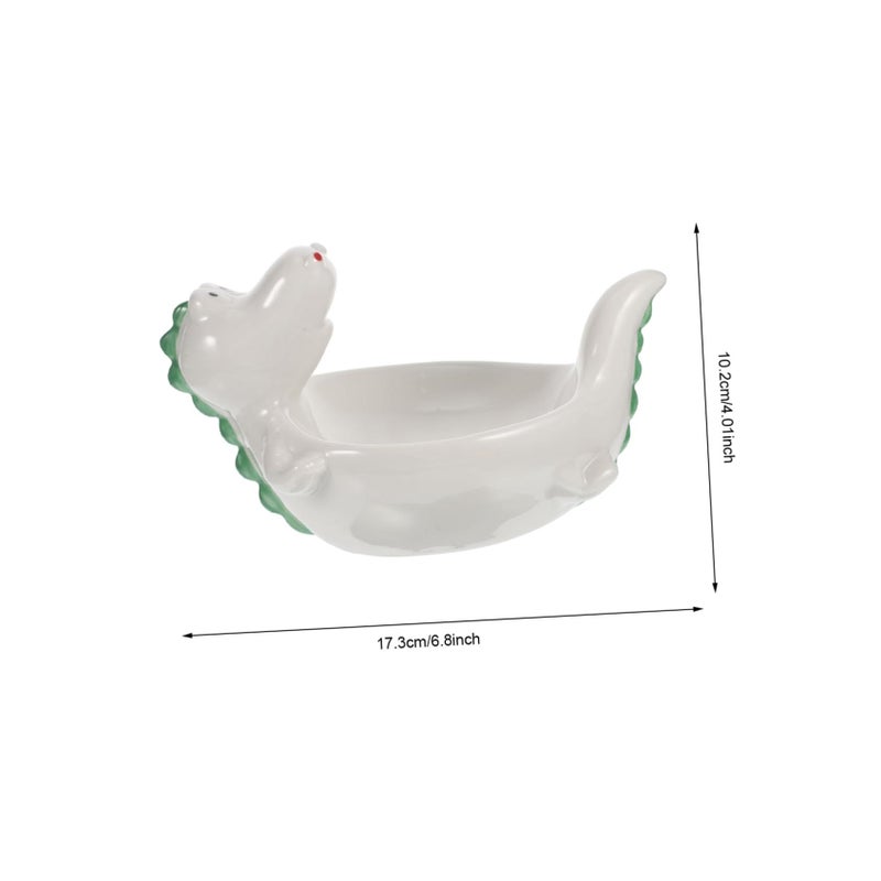 PRETZYOOM 1pc Ceramic Dinosaur Sauce Dipping Bowl Large Capacity Multifunctional Seasoning Dish Home Restaurant Party Catering Fun Design Condiments Appetizers Blue - Image 5