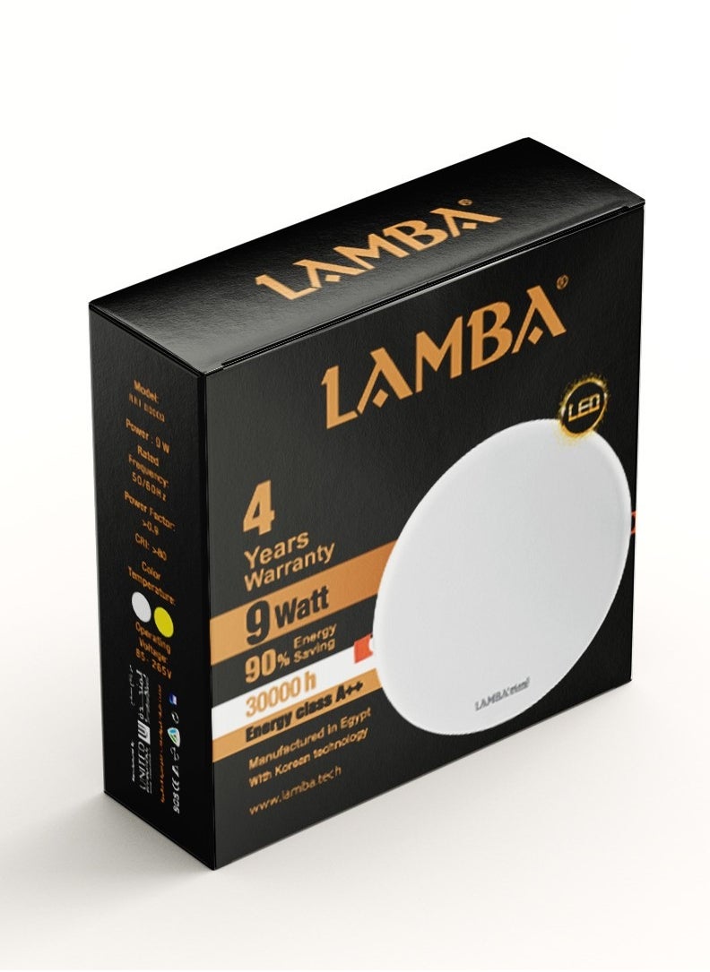 LAMBA - بلوفنيرا دائرى غاطس 9 وات اضاءة ورم RRF 9W - Image 1