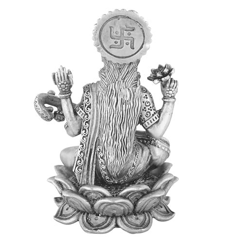 PRD CARATCAFE Silver 925 Maa Saraswati Idol – Divine Goddess Murti for Pooja & Décor. Hallmark Solid Silver Statue of MATA for Home, Office & Gift. (22 to 25 GMS). Antique Finish (1.5 x 0.8 Inch) - Image 3