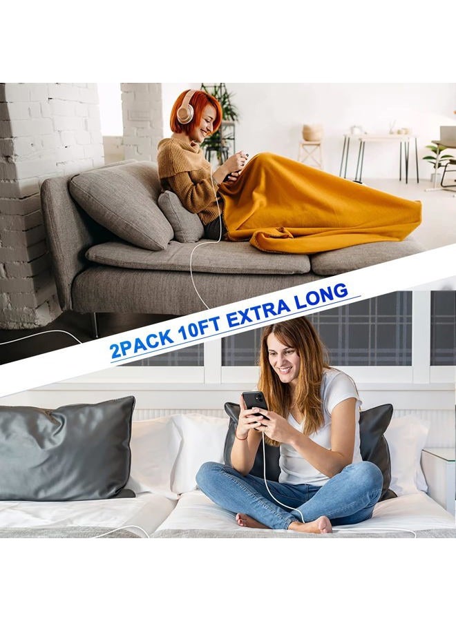 APFEN USB C to Lightning Cable [Apple MFi Certified] 2Pack 10FT iPhone Fast Charger Cable Power Delivery Type C Charging Cord Compatible with iPhone 14 13 12 11 Pro Max X XS XR 8 7 6s Plus SE，White - Image 2