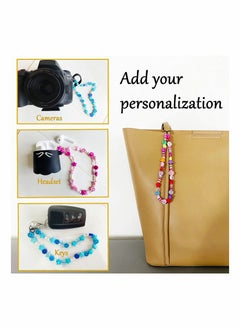 SYOSI 6 Pcs Beaded Phone Strap Smiley Face Beaded Lanyard Wrist Strap, Star Smiley Soft Ceramic Bracelet Keychain Charm for Women Girl 6 Color  - Image 5