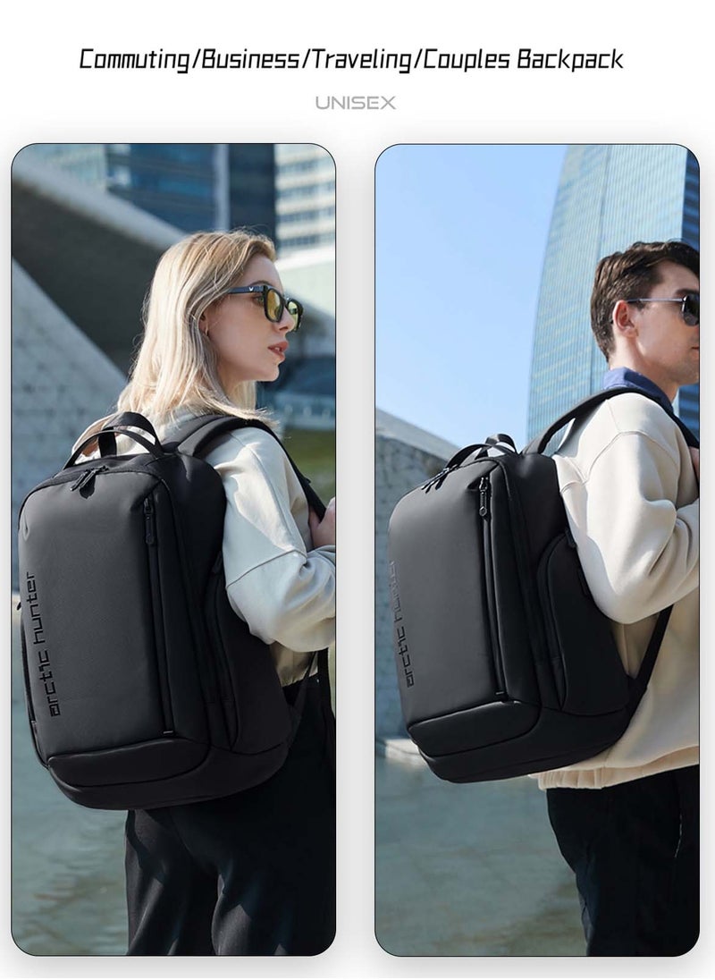 ARCTIC HUNTER Casual Laptop Backpack, Durable Water Resistant Business Travel Bag with Laptop Compartment for College Student Commuter, Black  - Image 2