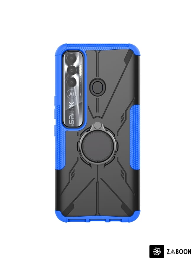 Zaboon Protective Case Cover For Tecno Spark 7 Pro Armor Bear Shockproof PC + TPU Phone Protective Case with Ring Holder  - Image 4