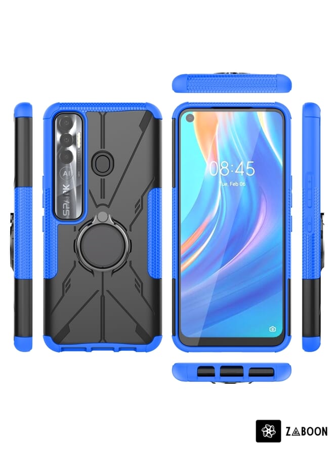 Zaboon Protective Case Cover For Tecno Spark 7 Pro Armor Bear Shockproof PC + TPU Phone Protective Case with Ring Holder  - Image 2