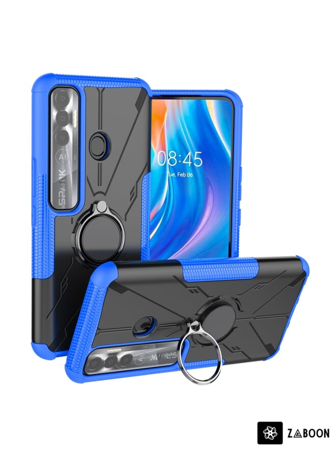 Zaboon Protective Case Cover For Tecno Spark 7 Pro Armor Bear Shockproof PC + TPU Phone Protective Case with Ring Holder  - Image 1