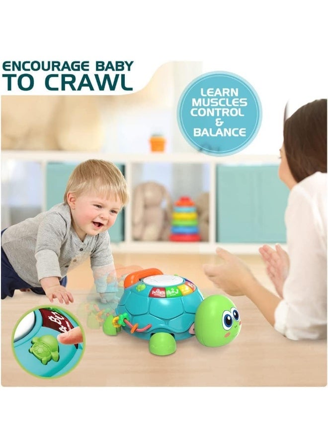 Baby Toys 6 to 12 Months, Musical Turtle Crawling Baby Toys for 12-18 Months, Early Learning Educational Toy with Light & Sound, Birthday Toy for Infant Toddler Boy Girl 7 8 9 10 11 month 1-2 Year Old - Image 2