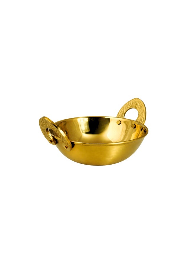 Ayda Kadai Gold Plated Pan 20 cm Induction/Gas/Ceramic/Oven Safe, Easy Pour Flared Rim, Perfect Wok for Cooking and Serving - Image 2