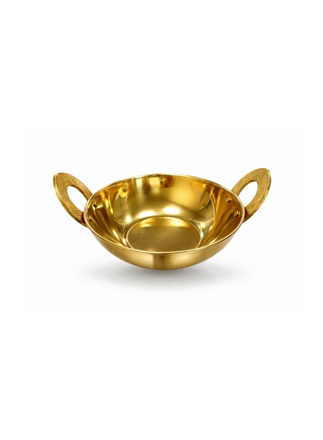 Ayda Kadai Gold Plated Pan 20 cm Induction/Gas/Ceramic/Oven Safe, Easy Pour Flared Rim, Perfect Wok for Cooking and Serving - Image 3