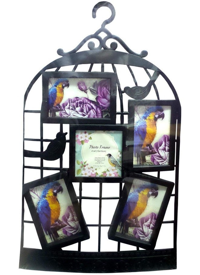 Feelings Feelinge - Bird Cages cages Photo Frame Sequence 5 Image| Family Décor|Selfie Gallery Collage|Bird cage mounted design.  - Image 1