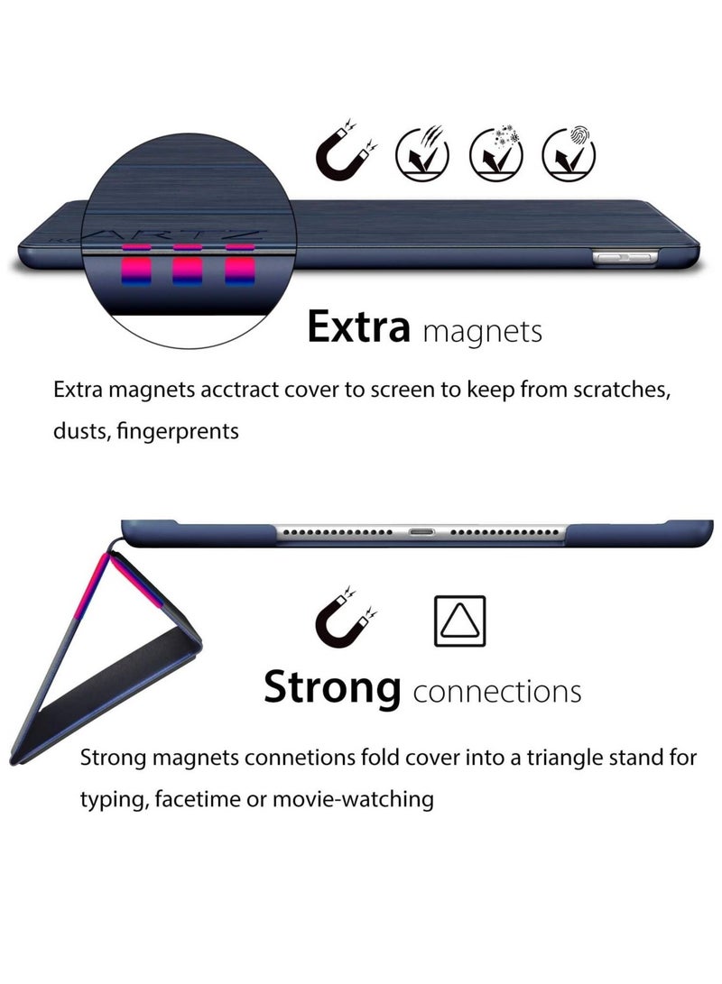 ELTRAZONE iPad Mini 5 Case – Black Slim Fit Folio with Rubber Coating, Hard Cover, Lightweight, Wake/Sleep Feature (Navy Blue) - Image 3