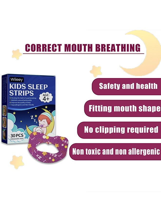 30 Pcs Mouth Breathing Correction Patch - Sleep Closed Mouth Patch - Anti-Snoring Sticker - Non-woven Anti-snoring Patch -  Mouth Correction Sticker for Children Adult Night Sleep