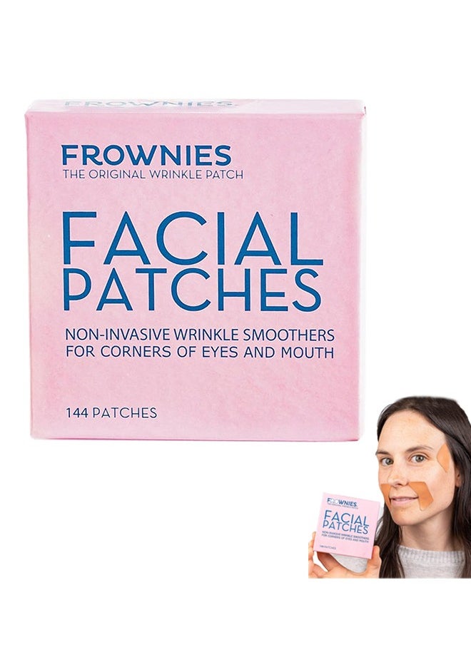 Frownies - The Original Wrinkle Patch, Facial Patches, Hypoallergenic Facial Patches to Smooth & Soften, Corners of Eyes and Mouth, for Overnight Use, 144 Patches - Image 1