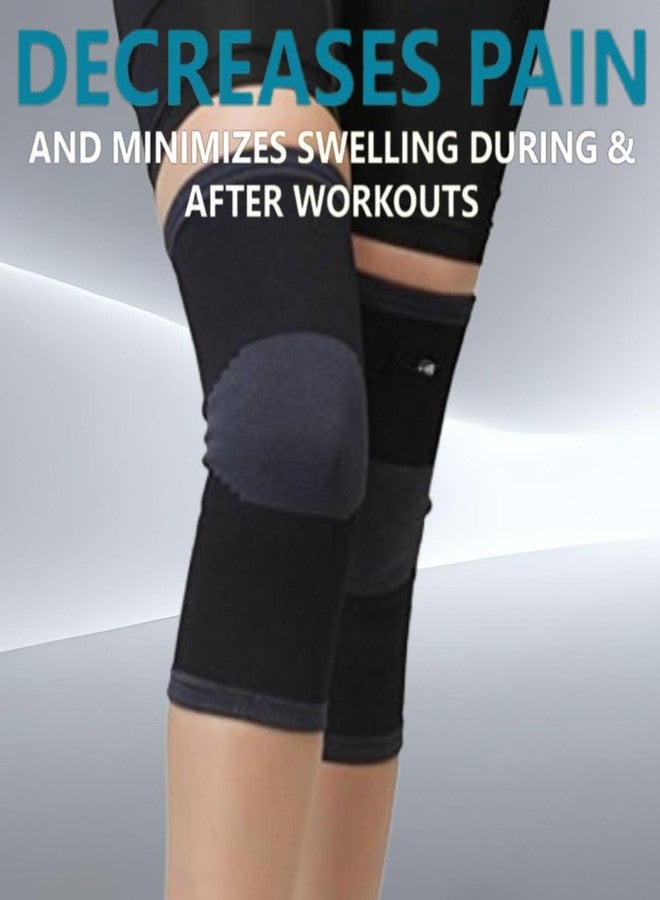 JERN Knee Cap Support Sleeve, Compression Brace, for Pain Relief, with Cotton Knit Lining Inside & Latex Free, Knee cap for Gym, Knee Socks Pads for Women Men (Gray, L) - Image 3