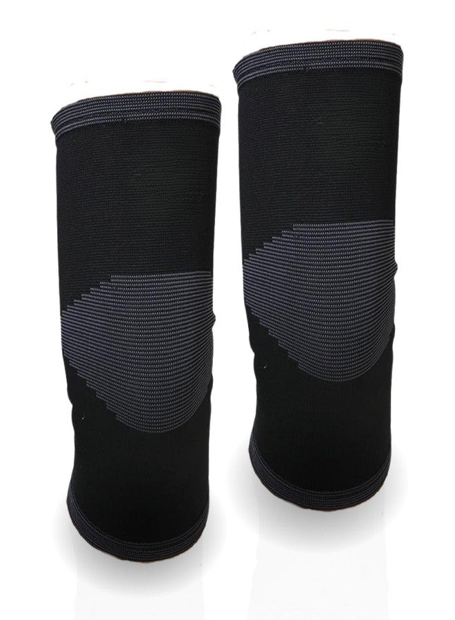 JERN Knee Cap Support Sleeve, Compression Brace, for Pain Relief, with Cotton Knit Lining Inside & Latex Free, Knee cap for Gym, Knee Socks Pads for Women Men (Gray, L) - Image 1