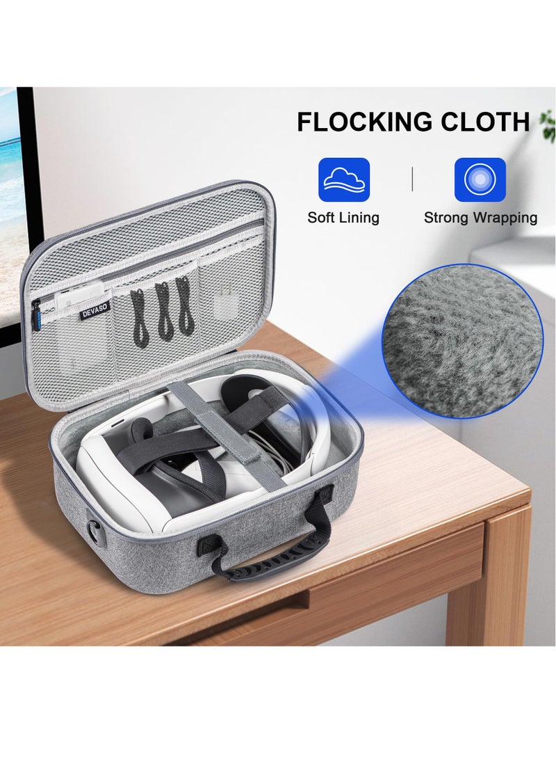 KASTWAVE Carrying Case for Meta Quest 3, Travel Storage Case for Oculus Quest 3 with Elite Strap, Controllers and Other Accessories, Hard Case and Soft Lining for Travel and Storage - Image 5