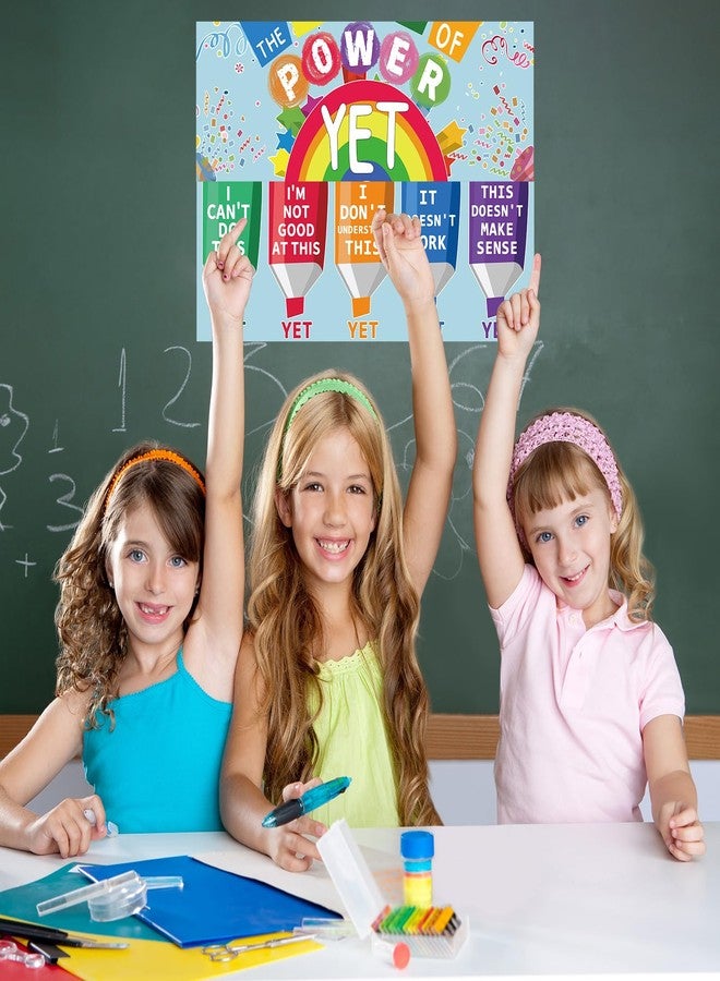 Rsgift 2 Pcs Classroom Banner Poster with Dot Glue,13.5x39inches Classroom Decorations Teachers Bulletin Board,Power of Yet,Wall Decor for Middle High School Bedrooms (Laminated) - Image 4